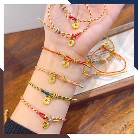 Vòng Charm Vàng 24k Đồng Xu Kim Tiền Tài Lộc Cho Nữ VCHV61