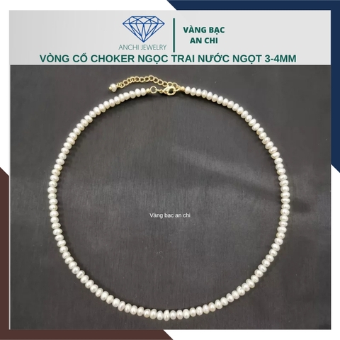 Vòng cổ choker ngọc trai nhỏ 3mm thời trang cho nữ mã 34CH320
