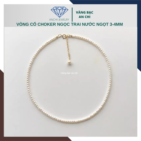 Vòng cổ choker ngọc trai nhỏ 3mm thời trang cho nữ mã 34CH320