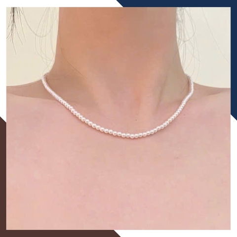 Vòng Cổ Choker Ngọc Trai Hạt Nhỏ 4-5mm VCNT137 - Thiết Kế Trẻ Trung, Nhẹ Nhàng & Thanh Thoát
