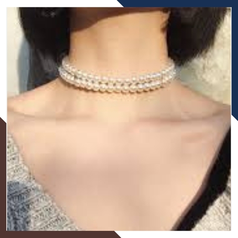Vòng cổ choker ngọc trai nhỏ 2 vòng đôi mã 35CH280