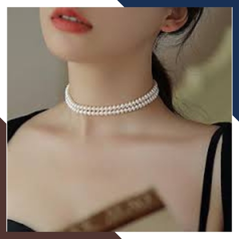 Vòng cổ choker ngọc trai nhỏ 2 vòng đôi mã 35CH280