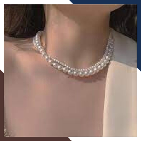 Vòng cổ choker ngọc trai nhỏ 2 vòng đôi mã 35CH280