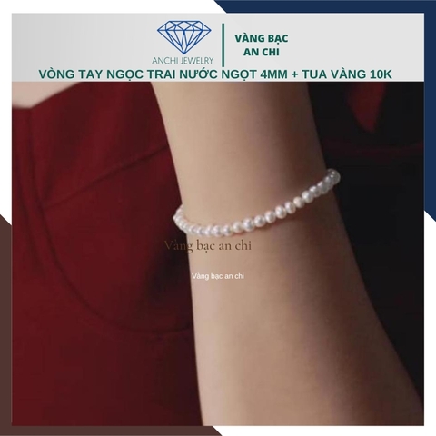 Bộ vòng ngọc trai tự nhiên mix vàng 10k mã C950T450