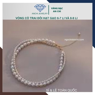 Vòng cổ choker ngọc trai 2 vòng đôi mặc áo dài cho nữ 5689AC400