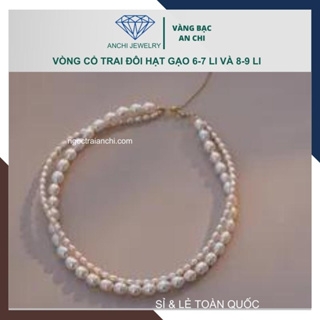 Vòng cổ choker ngọc trai 2 vòng đôi mặc áo dài cho nữ 5689AC400