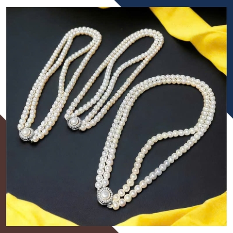 Vòng cổ ngọc trai 2 vòng đôi cao cấp cho nữ mặc áo dài đẹp mã 78CH850