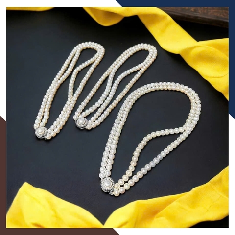 Vòng cổ ngọc trai 2 vòng đôi cao cấp cho nữ mặc áo dài đẹp mã 78CH850