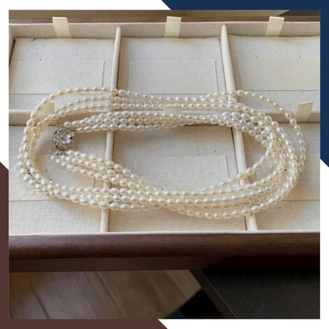 Vòng Cổ Ngọc Trai 3 Tầng Cho Nữ Mặc Áo Dài VCNT109 | Ngọc Trai Thật