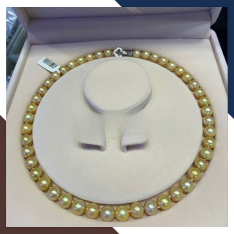 Vòng Cổ Ngọc Trai Biển South Sea Màu Vàng Ánh Kim VCNT126 – Biểu Tượng Của Đẳng Cấp & Sự Xa Hoa