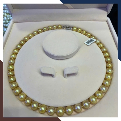 Vòng Cổ Ngọc Trai Biển South Sea Màu Vàng Ánh Kim VCNT126 – Biểu Tượng Của Đẳng Cấp & Sự Xa Hoa