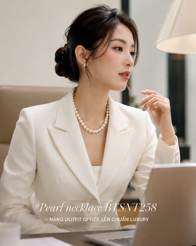Bộ Trang Sức Ngọc Trai Freshwater Trắng Hoa Hồng Khảm Trai BTSNT259 – Romantic Luxury Thanh Lịch Và Nữ Tính
