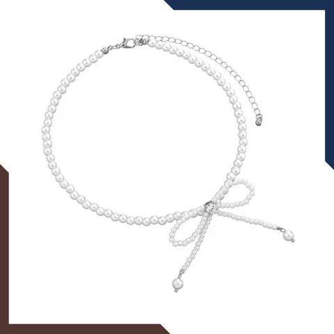 Vòng Cổ Ngọc Trai Choker Hạt Nhỏ Kết Hình Nơ VCNT147 – Điểm Nhấn Duyên Dáng Cho Nàng Thêm Quyến Rũ