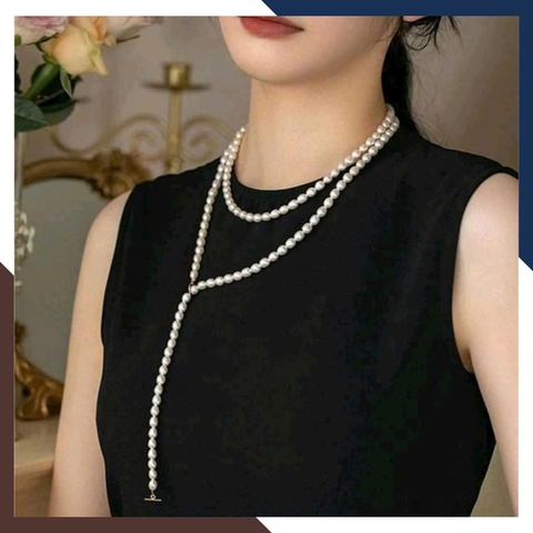 Vòng Cổ Ngọc Trai Dài 120CM Cho Nữ Mặc Áo Dài VCNT110 | Ngọc Trai Thật