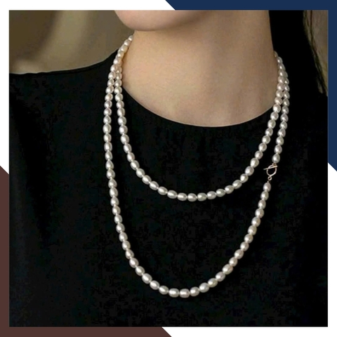 Vòng Cổ Ngọc Trai Dài 120CM Cho Nữ Mặc Áo Dài VCNT110 | Ngọc Trai Thật