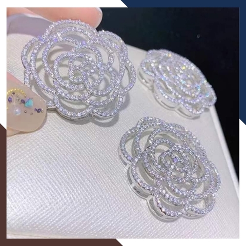 Vòng cổ ngọc trai dài 95cm khóa hoa hồng to cho nữ mặc áo dài mã 78AC850