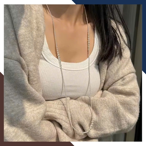 Vòng Cổ Ngọc Trai Dài 120CM Kiểu Phối Hạt Từ 3MM Đến 8MM VCNT101