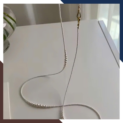 Vòng Cổ Ngọc Trai Dài 120CM Kiểu Phối Hạt Từ 3MM Đến 8MM VCNT101