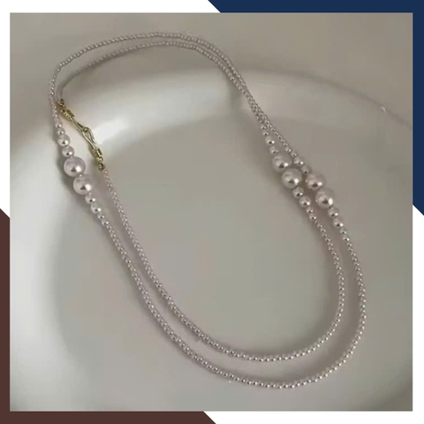 Vòng Cổ Ngọc Trai Dài 120CM Kiểu Phối Hạt Từ 3MM Đến 8MM VCNT101