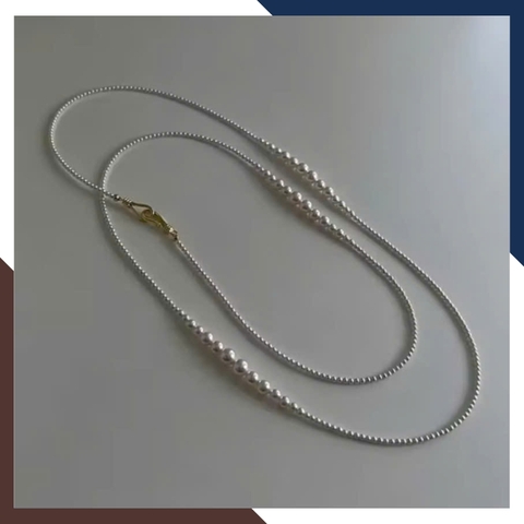 Vòng Cổ Ngọc Trai Dài 120CM Kiểu Phối Hạt Từ 3MM Đến 8MM VCNT101