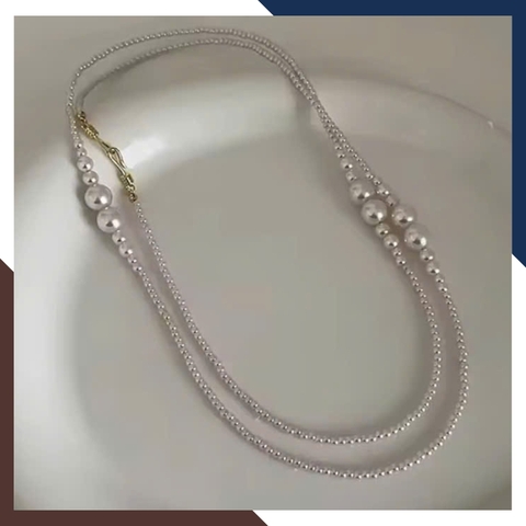 Vòng Cổ Ngọc Trai Dài 120CM Kiểu Phối Hạt Từ 3MM Đến 8MM VCNT101