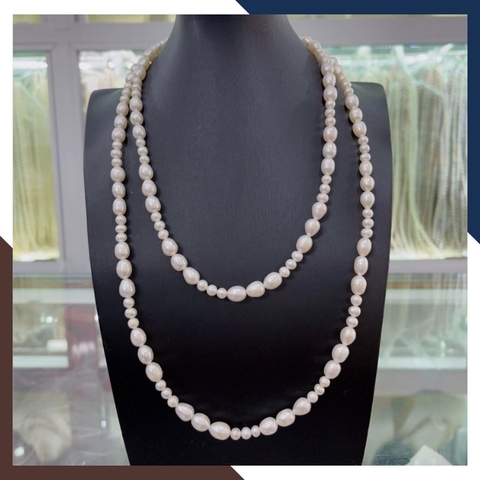 Vòng cổ ngọc trai dài 120cm, vòng ngọc trai mặc áo dài đẹp cho nữ mã 58CH225
