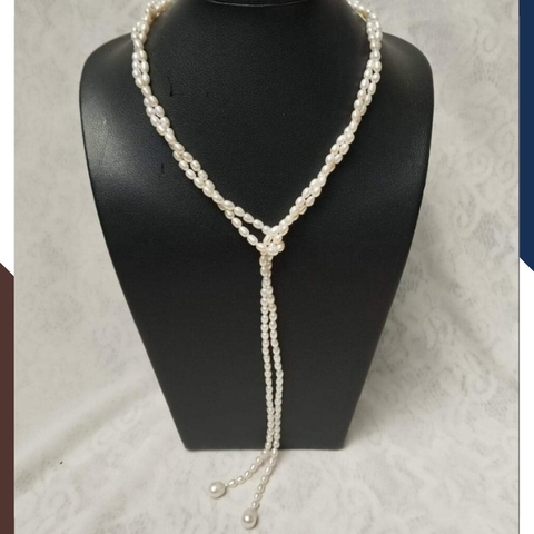 Vòng cổ ngọc trai dài 135cm đeo được nhiều kiểu cho nữ mặc áo dài trẻ trung mã 45CH260