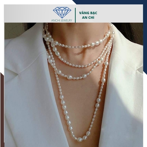 Vòng cổ ngọc trai dài 150cm, vòng ngọc trai mặc áo dài cho nữ mã 610AC1063