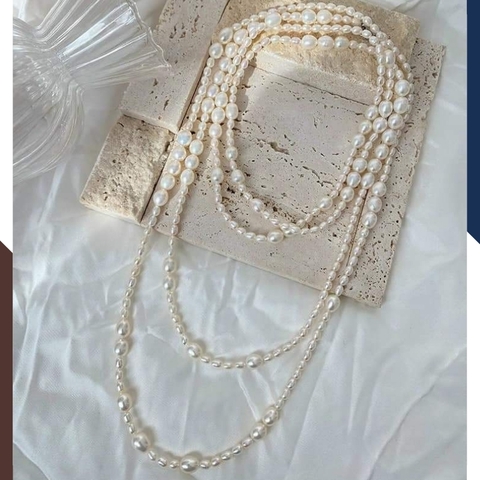 Vòng cổ ngọc trai dài 150cm, vòng ngọc trai mặc áo dài cho nữ mã 610AC1063