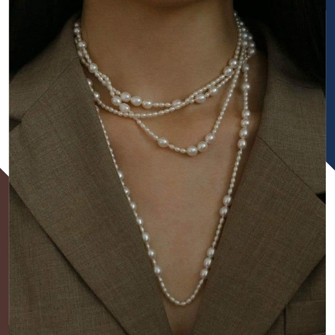 Vòng cổ ngọc trai dài 150cm, vòng ngọc trai mặc áo dài cho nữ mã 610AC1063