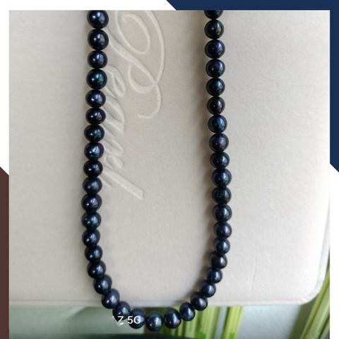 Vòng cổ ngọc trai đen tự nhiên, vòng ngọc trai mặc áo dài cho nữ mã 89AC325