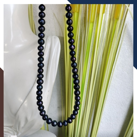 Vòng cổ ngọc trai đen tự nhiên, vòng ngọc trai mặc áo dài cho nữ mã 89AC325