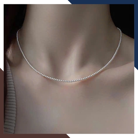 Vòng cổ ngọc trai hạt nhỏ kiểu dáng choker VCNT152 – Tôn dáng cổ cao thanh mảnh