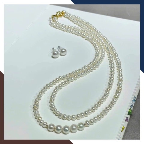 Vòng cổ ngọc trai nhỏ 2 tầng VCNT99 – Vẻ đẹp tinh tế, sang trọng vượt thời gian