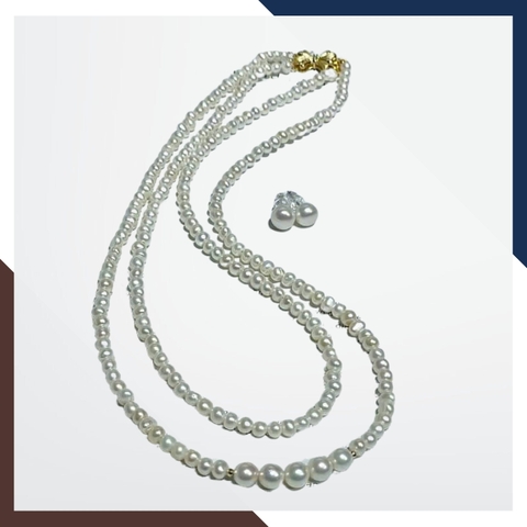 Vòng cổ ngọc trai nhỏ 2 tầng VCNT99 – Vẻ đẹp tinh tế, sang trọng vượt thời gian