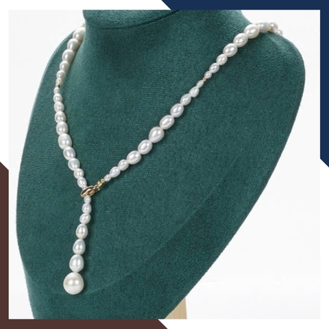 Vòng Cổ Ngọc Trai Nữ Dáng Thả Kết Hợp Hạt To Nhỏ VCNT148 – Nhẹ Nhàng, Mềm Mại & Quyến Rũ