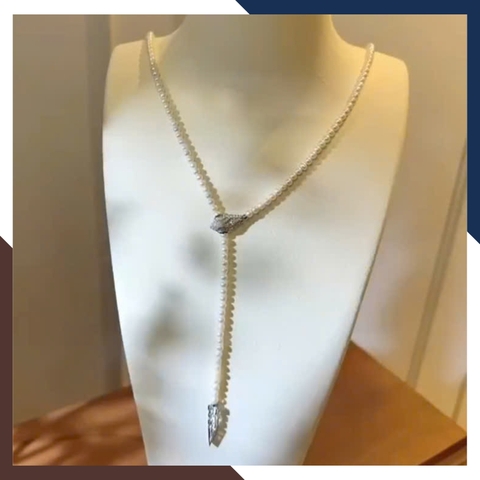 Vòng Cổ Ngọc Trai Nữ Phối Khoá Hình Con Rắn VCNT139 - Điểm Nhấn Cá Tính & Sang Trọng