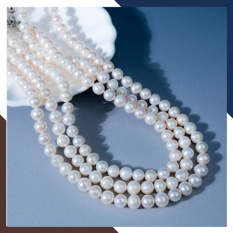 Vòng cổ ngọc trai nước ngọt cao cấp VCNT168 – Dây dài 110cm quý phái cho nữ