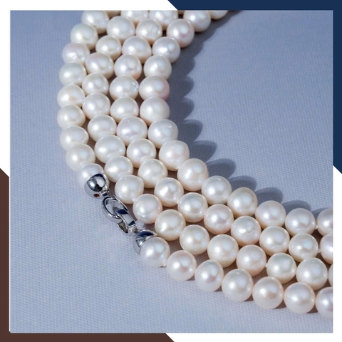 Vòng cổ ngọc trai nước ngọt cao cấp VCNT168 – Dây dài 110cm quý phái cho nữ