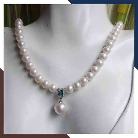 Vòng cổ ngọc trai thật cho mẹ, phụ nữ trung niên mặc áo dài mã 78B1200