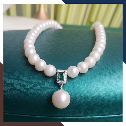 Vòng cổ ngọc trai thật cho mẹ, phụ nữ trung niên mặc áo dài mã 78B1200