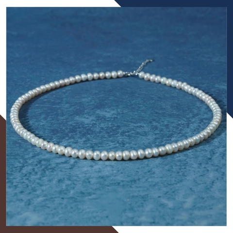 Vòng cổ ngọc trai thật dáng hạt bắp dài 45cm VCNT175 – Đơn giản, thanh lịch & tinh tế