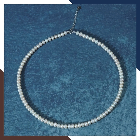 Vòng cổ ngọc trai thật dáng hạt bắp dài 45cm VCNT175 – Đơn giản, thanh lịch & tinh tế