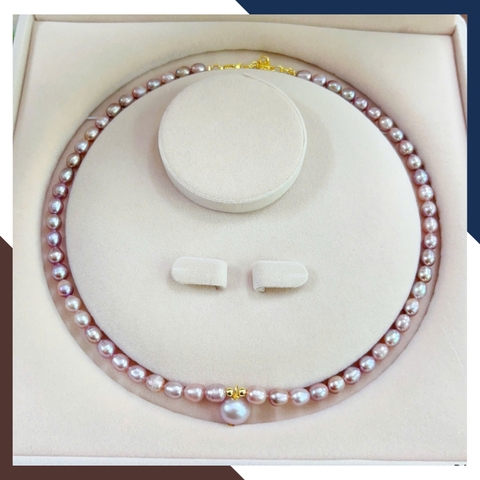 Vòng cổ ngọc trai thật dáng hạt gạo có mặt VCNT156 – lựa chọn hoàn hảo cho quý cô