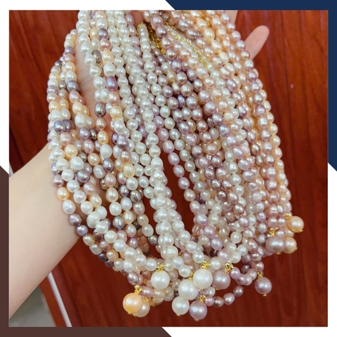 Vòng cổ ngọc trai thật dáng hạt gạo có mặt VCNT156 – lựa chọn hoàn hảo cho quý cô