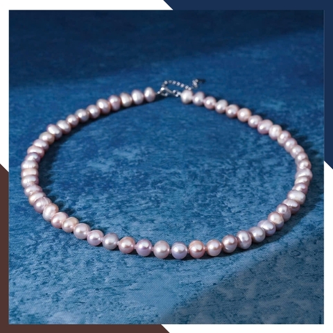 Vòng cổ ngọc trai tím tự nhiên VCNT167 – Sang trọng & Quyến rũ