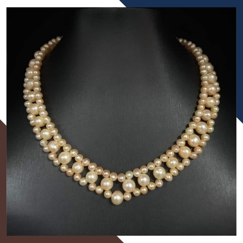 Vòng cổ ngọc trai đan cao cấp mặc áo dài cho nữ mã 38AC470