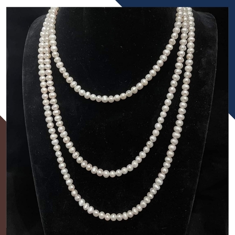 Vòng cổ ngọc trai dài 150cm cho nữ mặc áo dài mã K7T78250