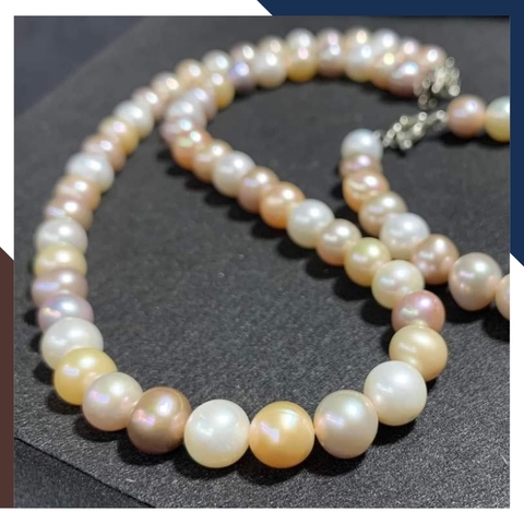 Vòng cổ ngọc trai tứ quý cao cấp 11mm mặc áo dài cho nữ 11C1200K25