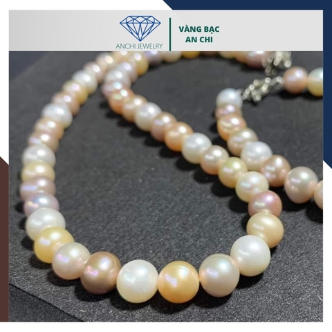 Vòng cổ ngọc trai tứ quý cao cấp 11mm mặc áo dài cho nữ 11C1200K25